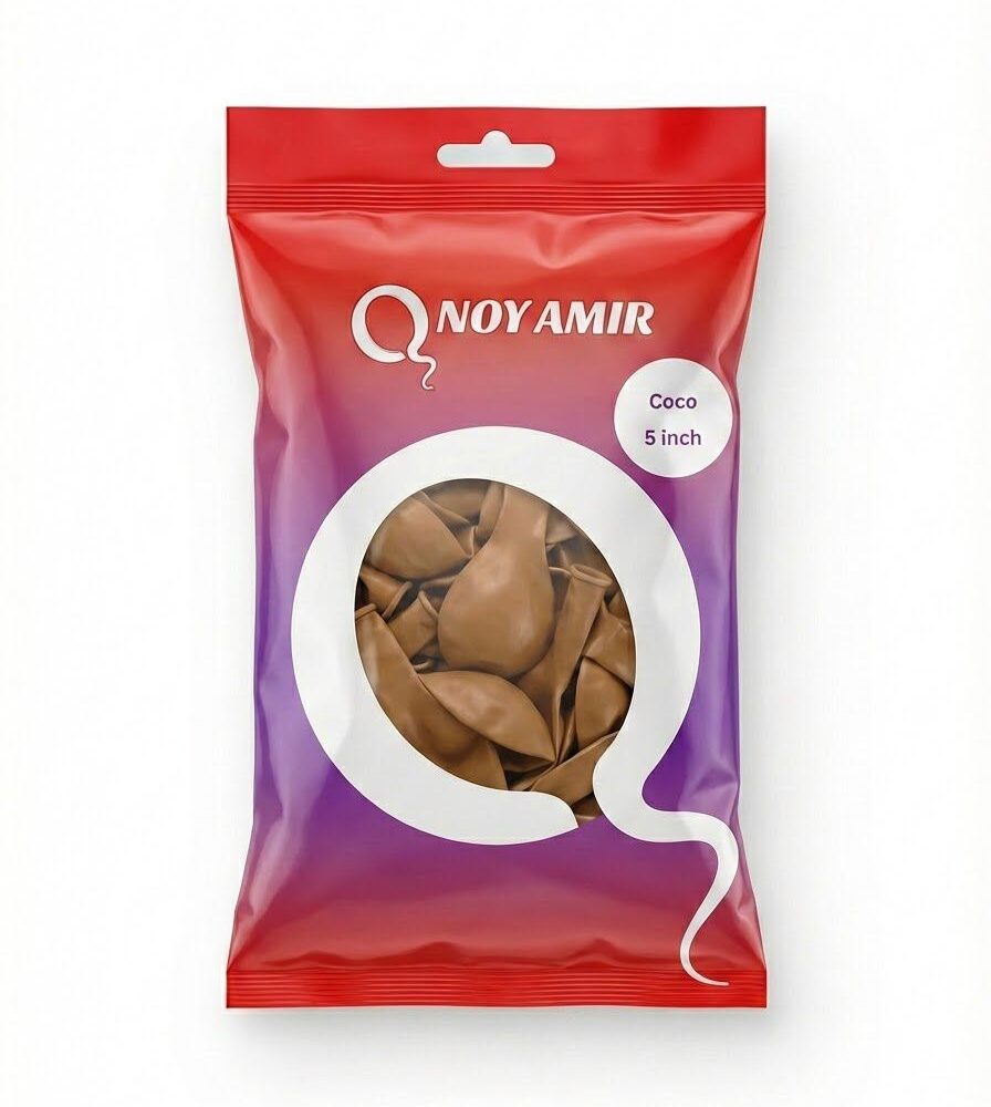 חבילת 50 בלוני גומי 5 אינץ' צבע coco