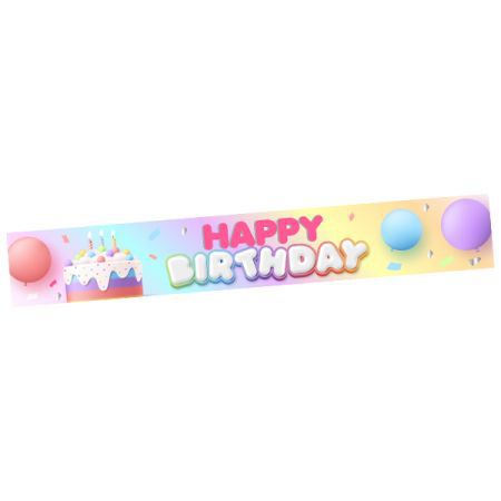 שלט “Happy Birthday” צבעוני