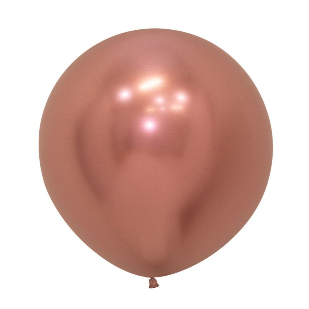 חבילת 25 בלוני גומי כרום רפלקס רוז גולד Sempertex R18 – Reflex – Rose Gold – 968