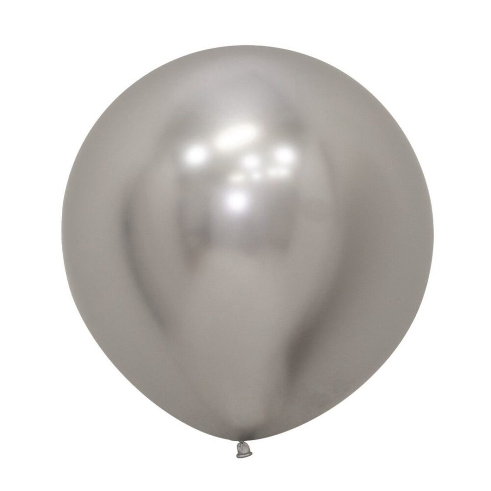 חבילת 25 יח בלוני גומי כרום רפלקס כסף Sempertex R18 – Reflex – silver – 981
