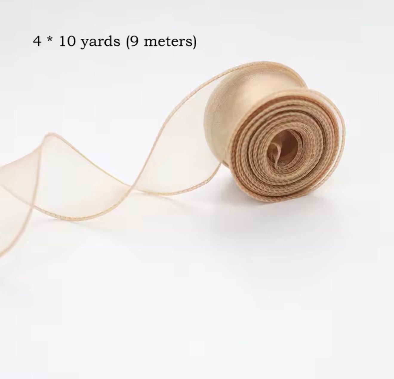 סרט סאטן אורגנזה זהב עובי 4cm אורך 10 יארד