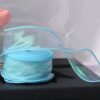 סרט סאטן אורגנזה תכלת פנינה עובי 4cm אורך 10 יארד