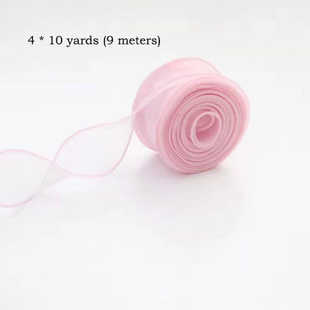 סרט סאטן אורגנזה ורוד בייבי עובי 4cm אורך 10 יארד