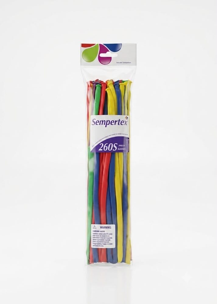 חבילת 50 יח בלוני גומי נקניק 260 מיקס צבעי ניאון sempertex