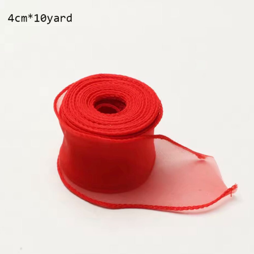 סרט סאטן אורגנזה זהב עובי 4cm אורך 10 יארד