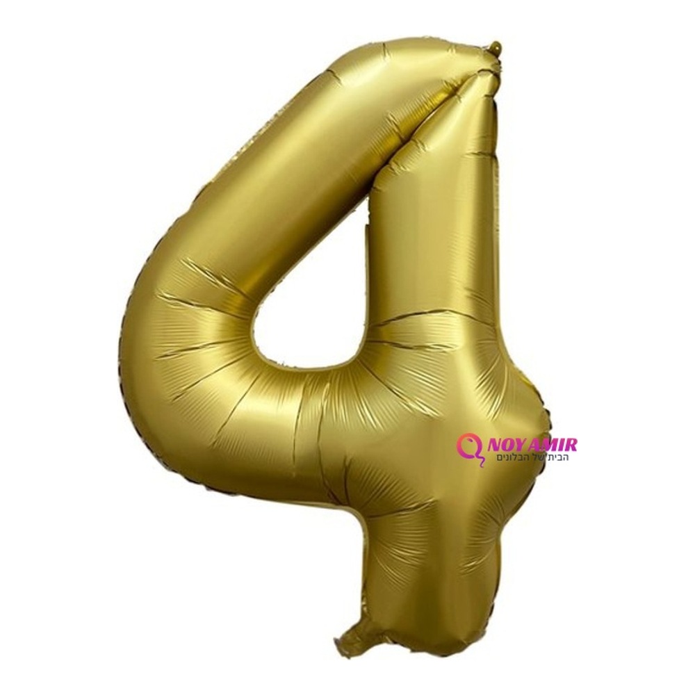 בלון מספר 4 בצבע זהב כרום גודל 34 אינץ