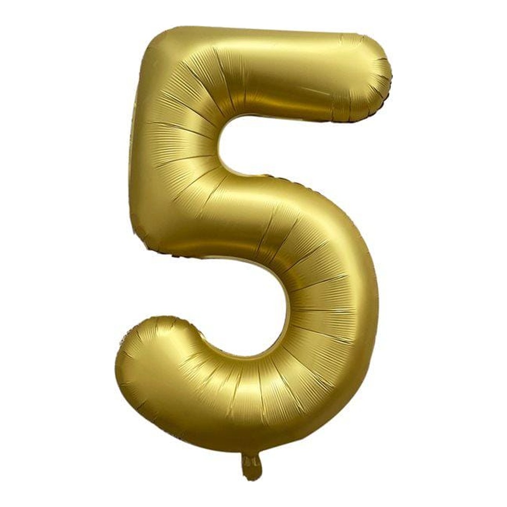 בלון מספר 5 בצבע זהב כרום גודל 34 אינץ