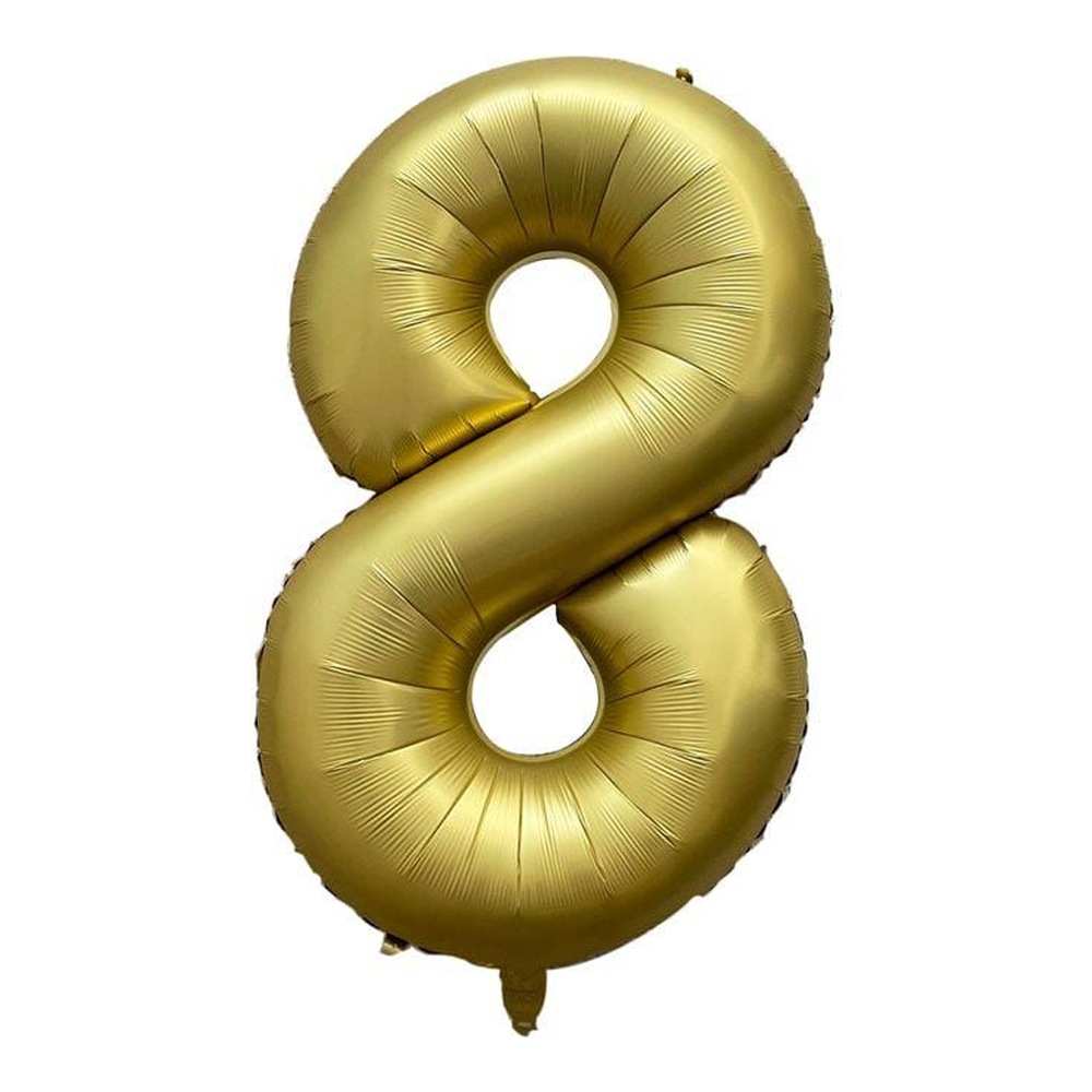 בלון מספר 8 בצבע זהב כרום גודל 34 אינץ