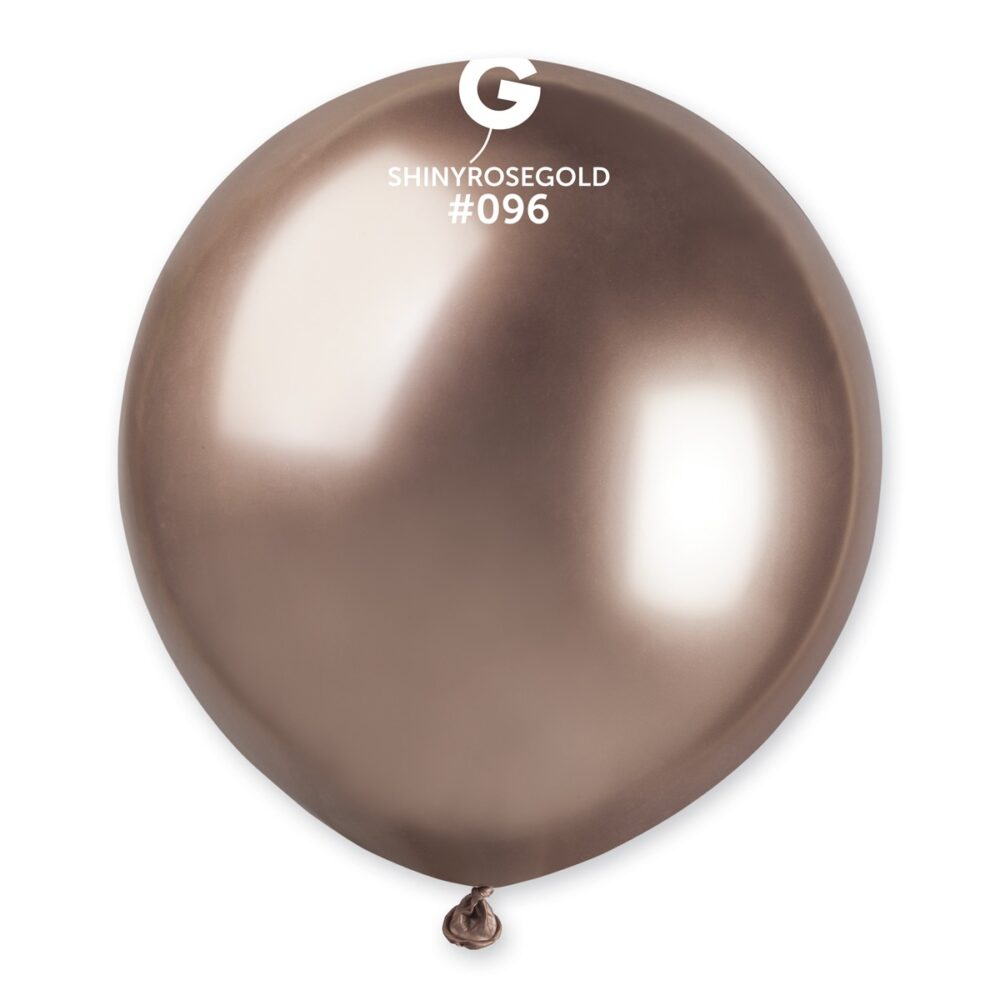 חבילת בלוני גומי רוז גולד כרום (Shiny Rose Gold #096) – 19 אינץ'