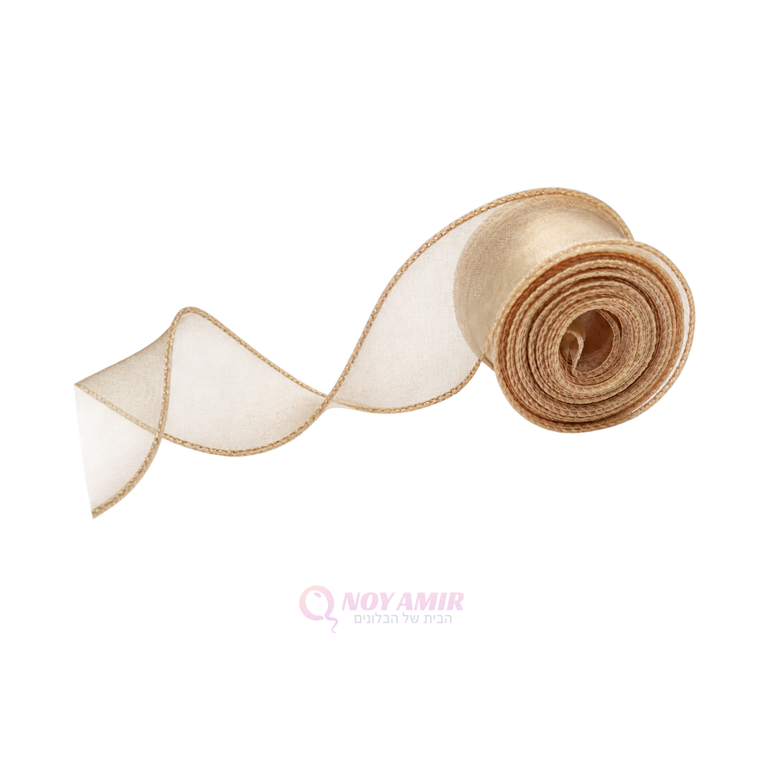 סרט סאטן אורגנזה זהב עובי 4cm אורך 10 יארד