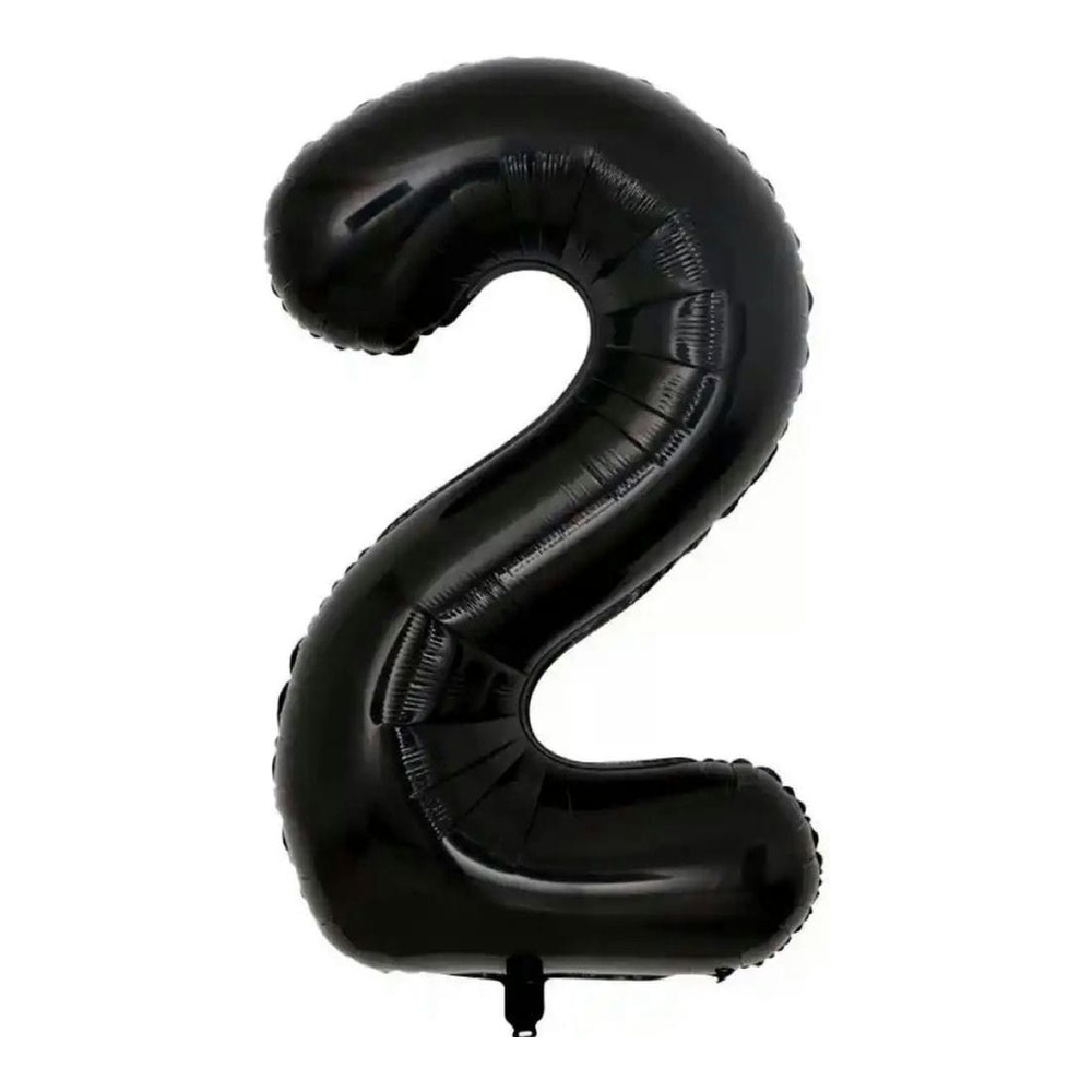 בלון מספר 2 בצבע שחור גודל 34 אינץ