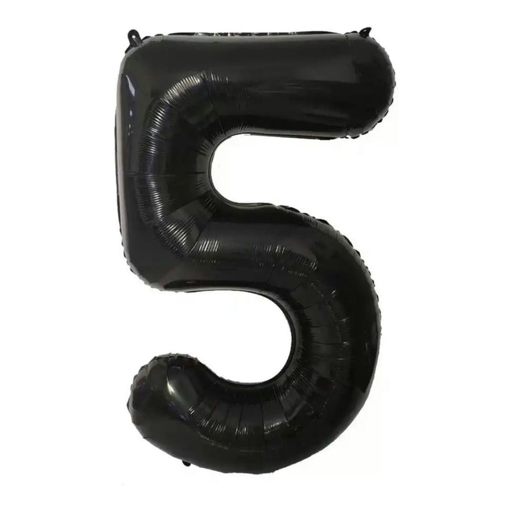 בלון מספר 5 בצבע שחור גודל 34 אינץ