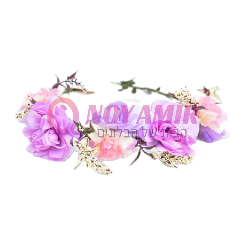 זר פרחים לראש סגול