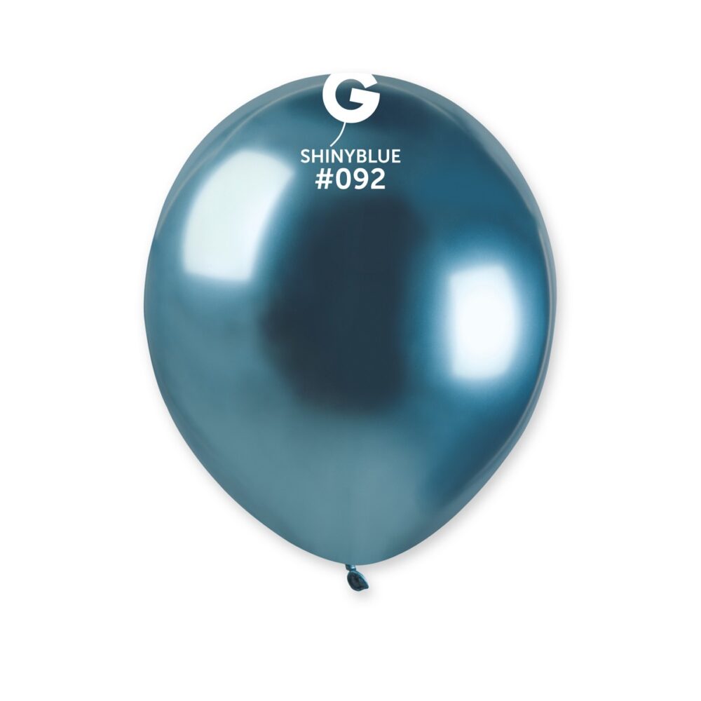 חבילת בלוני גומי איטלקי כחול כרום (Shiny Blue #092) 5 אינץ' – 100 יח'