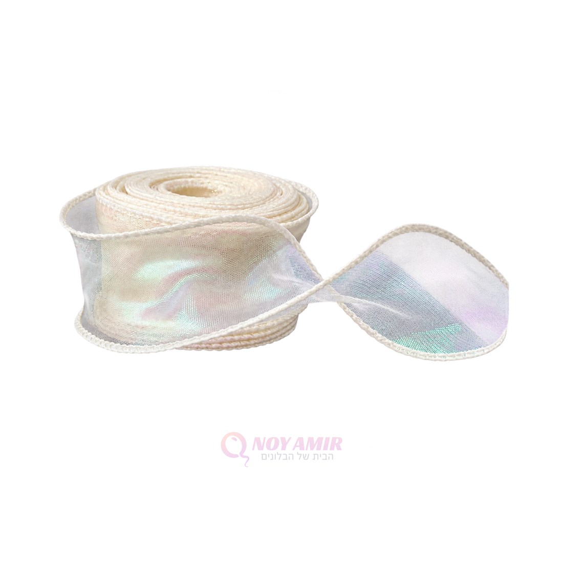 סרט סאטן אורגנזה קרם עובי 4cm אורך 10 יארד