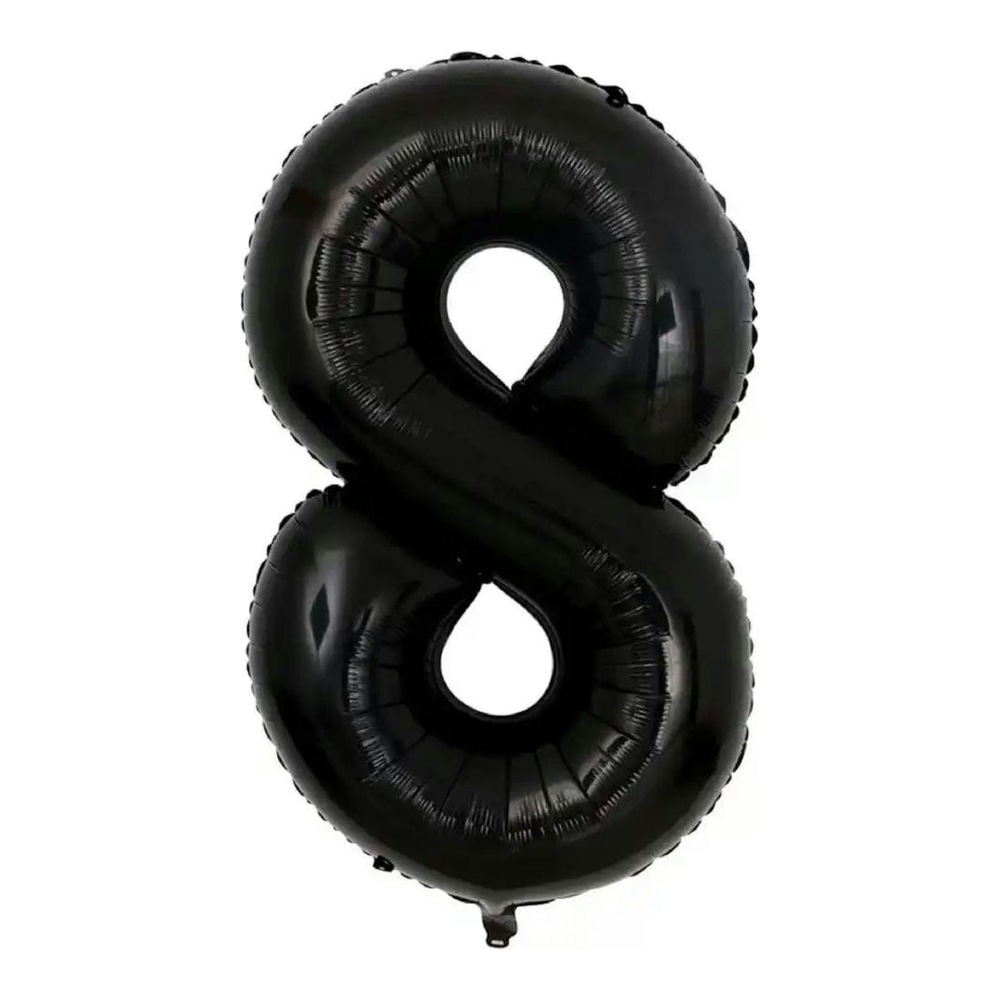 בלון מספר 8 בצבע שחור גודל 34 אינץ