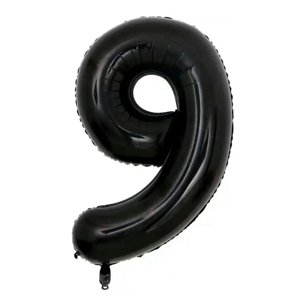 בלון מספר 9 בצבע שחור גודל 34 אינץ