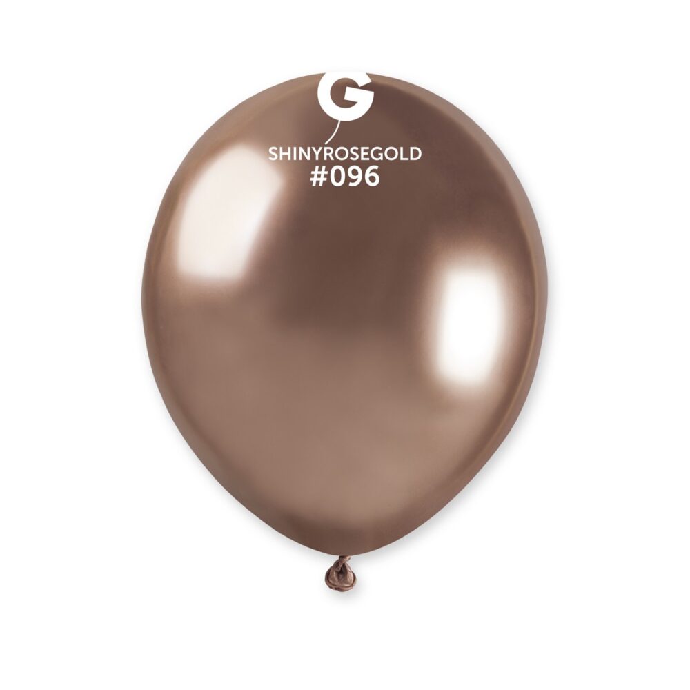 חבילת בלוני גומי איטלקי רוז גולד כרום (Shiny Rose Gold #096) 5 אינץ' – 100 יח'