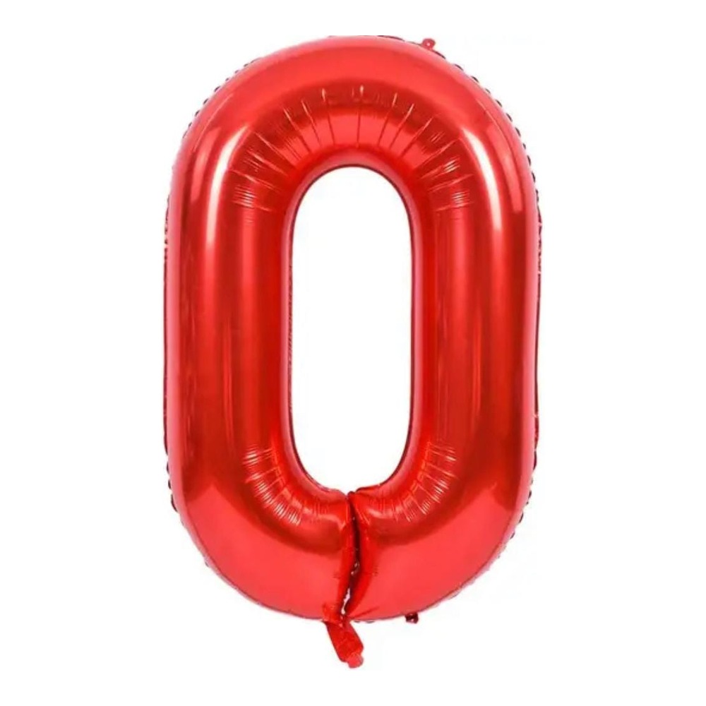 בלון מספר 0 בצבע אדום גודל 34 אינץ