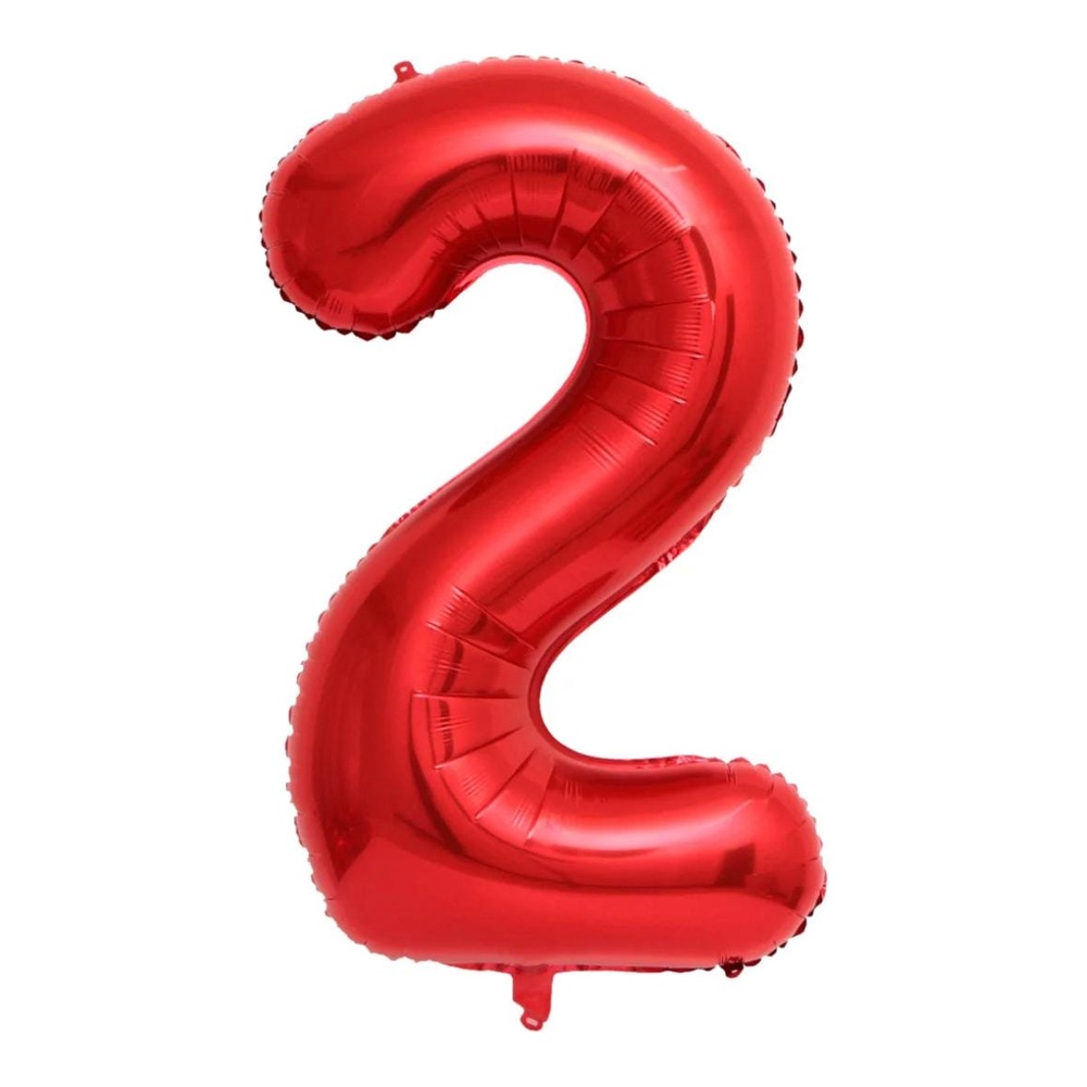 בלון מספר 2 בצבע אדום גודל 34 אינץ