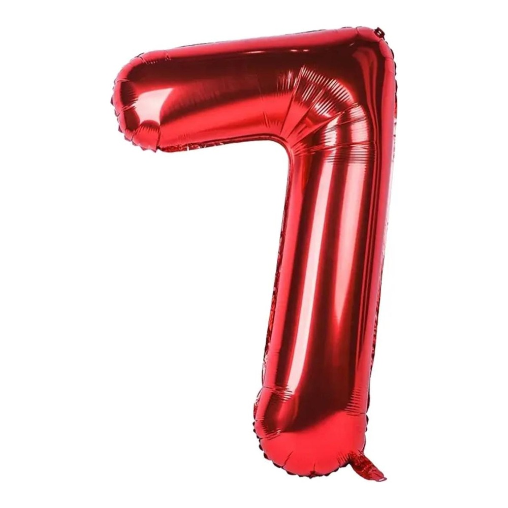 בלון מספר 7 בצבע אדום גודל 34 אינץ