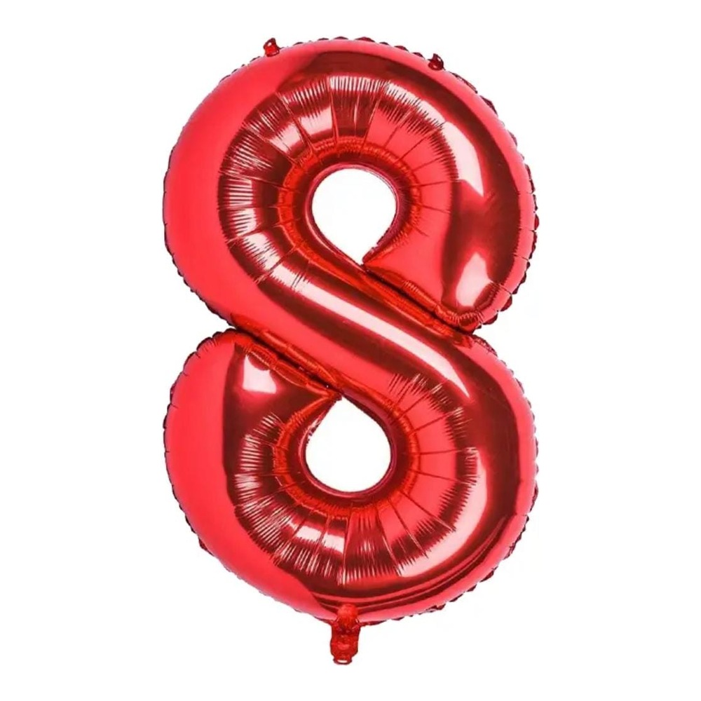 בלון מספר 8 בצבע אדום גודל 34 אינץ