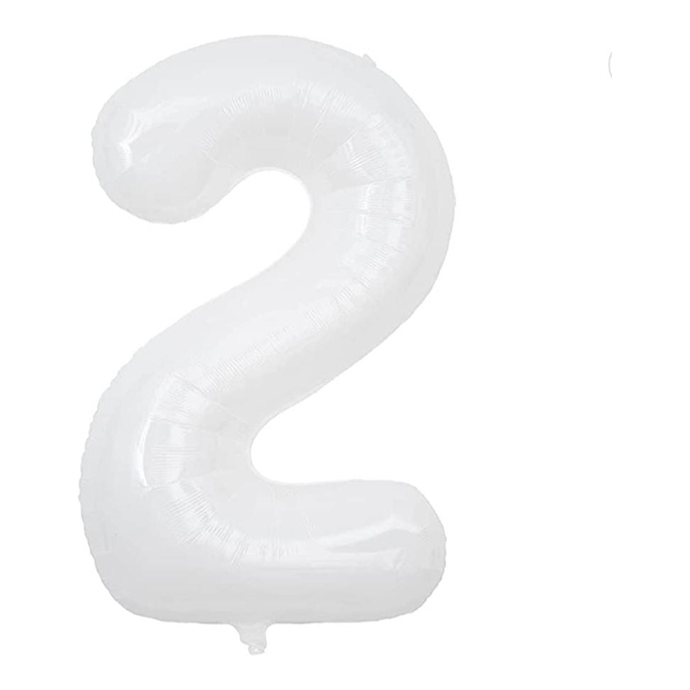 בלון מספר 2 בצבע לבן גודל 34 אינץ