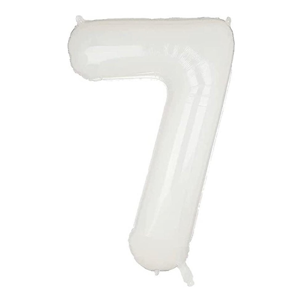 בלון מספר 7 בצבע לבן גודל 34 אינץ