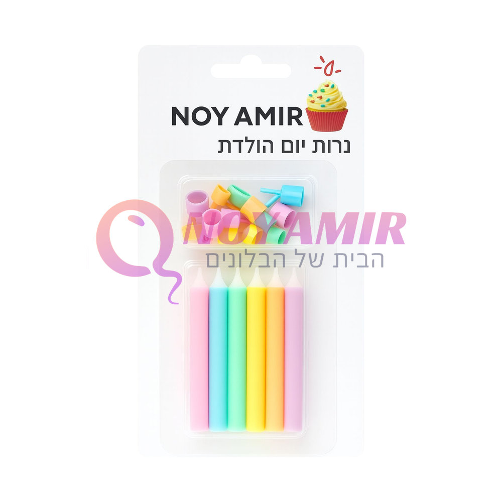מארז 12 יח׳ נרות צבעי פסטל