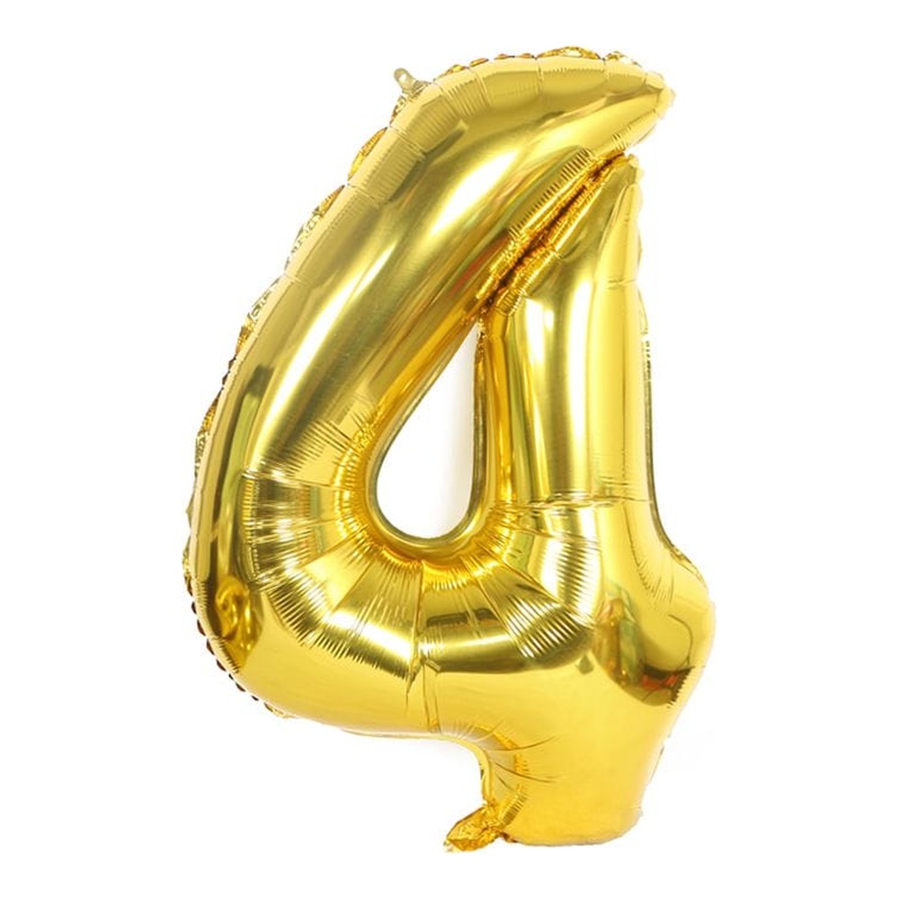 בלון מספר 4 בצבע זהב מטאלי גודל 34 אינץ