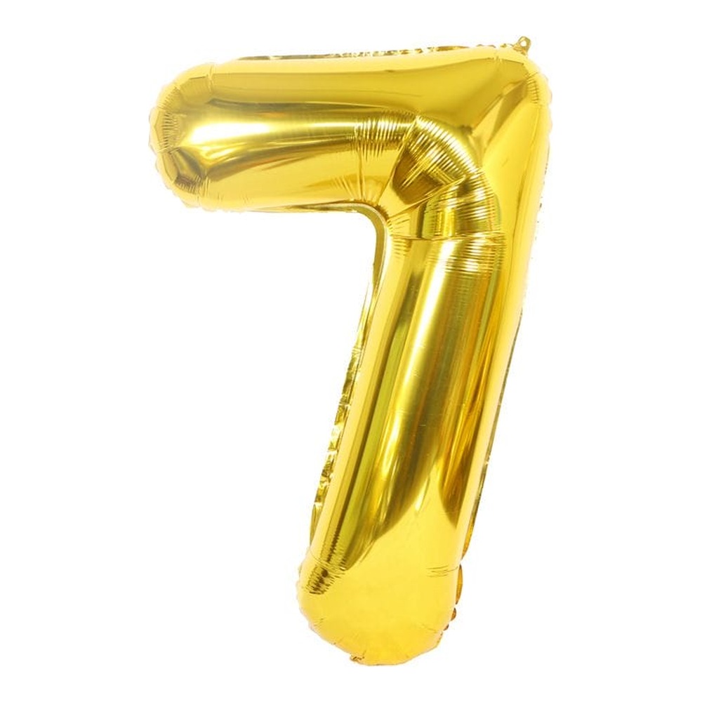 בלון מספר 7 בצבע זהב מטאלי גודל 34 אינץ