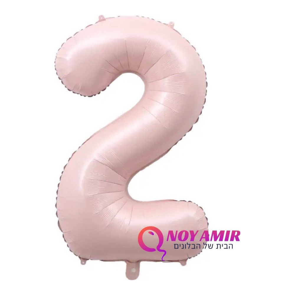 בלון מספר 2 ורוד בייבי מט גודל 34 אינץ
