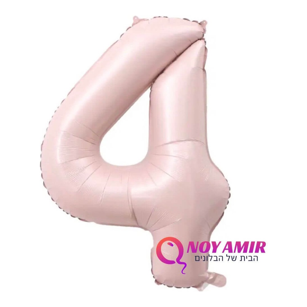 בלון מספר 4 ורוד בייבי מט גודל 34 אינץ