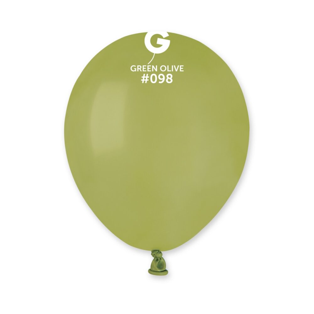 חבילת בלוני גומי איטלקי ירוק זית (Jungle Green #098) 5 אינץ' – 100 יח'