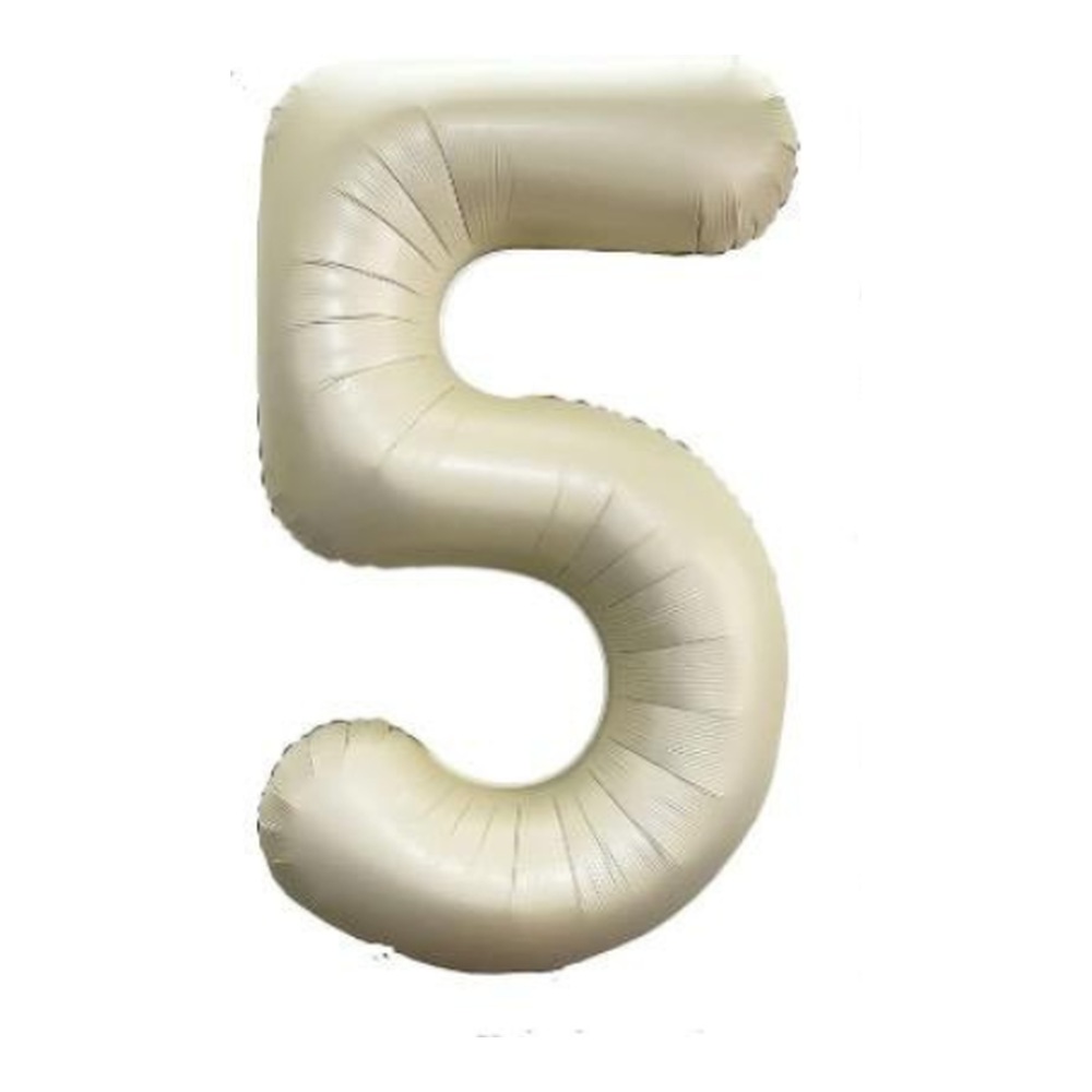 בלון מספר 5 בצבע חול אבן גודל 34 אינץ