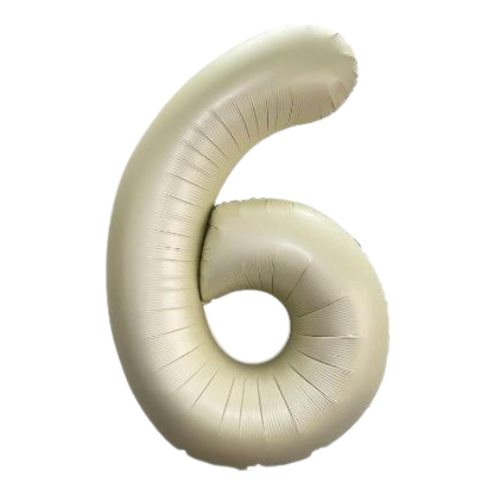 בלון מספר 6 בצבע חול אבן גודל 34 אינץ