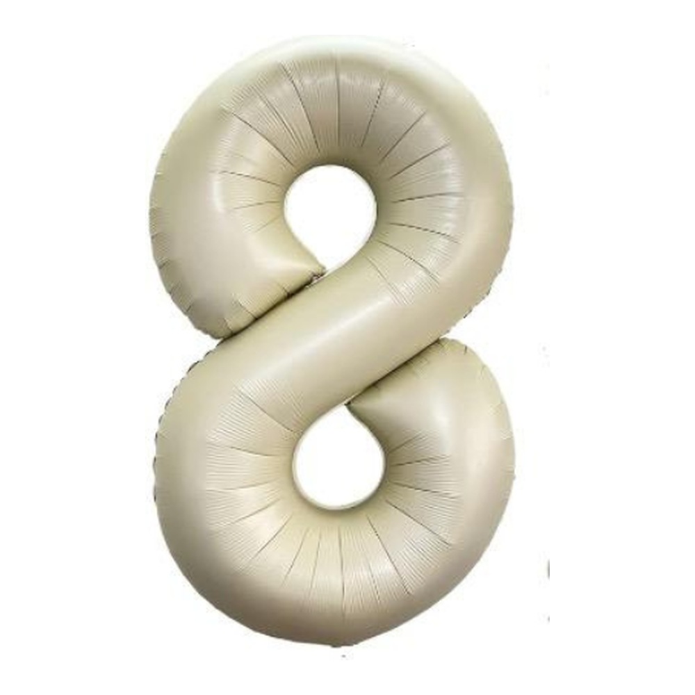 בלון מספר 8 בצבע חול אבן גודל 34 אינץ