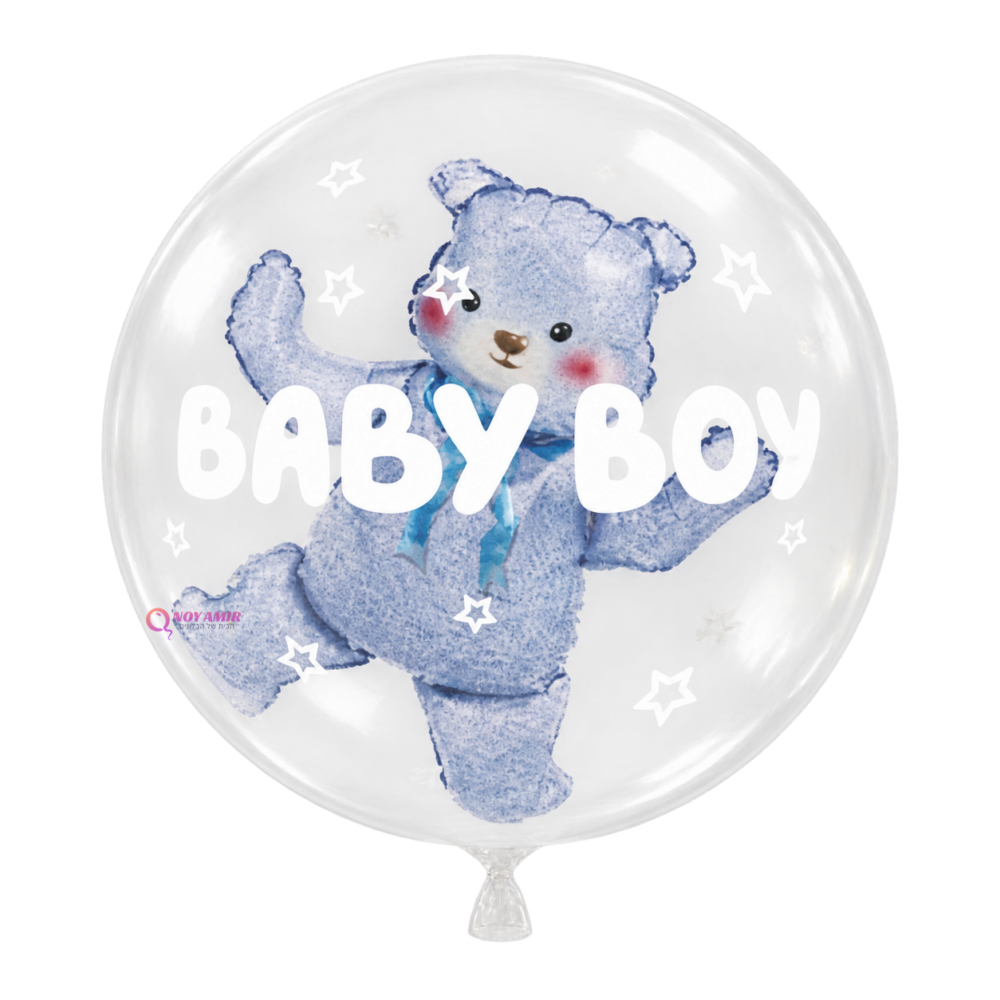 בלון בועה 24 אינץ׳ דובי תכלת BABY BOY