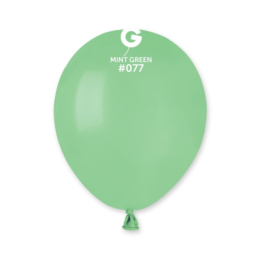חבילת בלוני גומי איטלקי ירוק מנטה (Mint Green #077) 5 אינץ' – 100 יח'