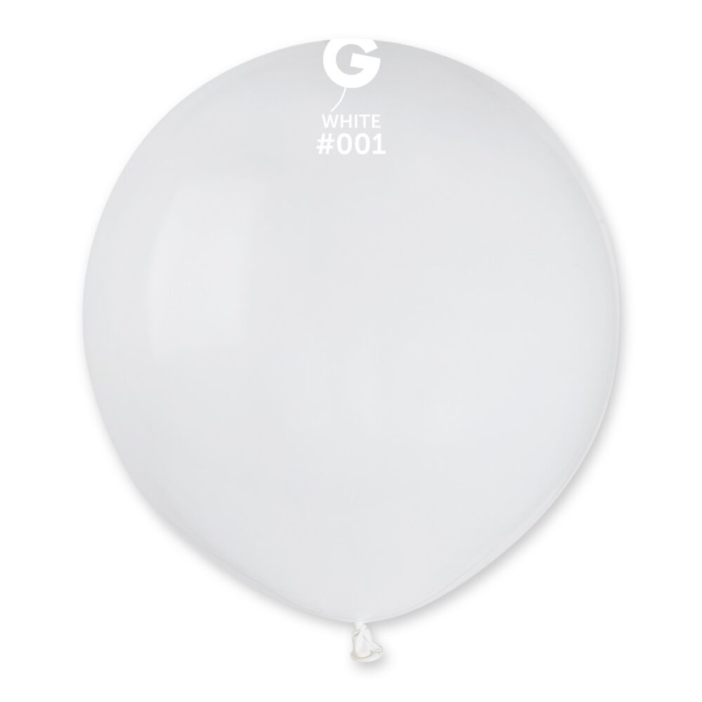 חבילת בלוני גומי איטלקי לבן (White #001) 25 יח' 19 אינץ