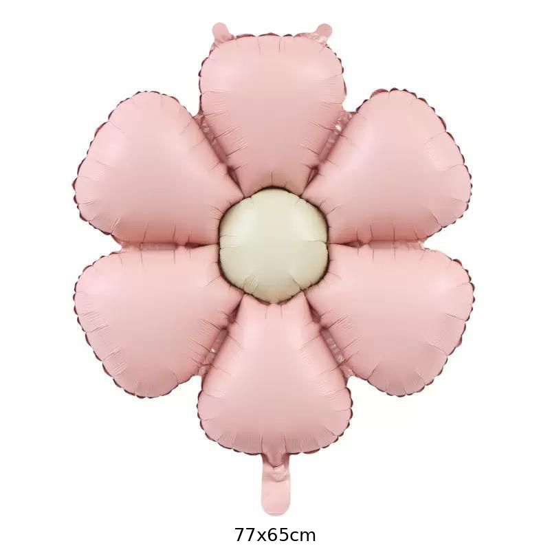 בלון מיילר בצורת פרח ורוד מט 77x65cm