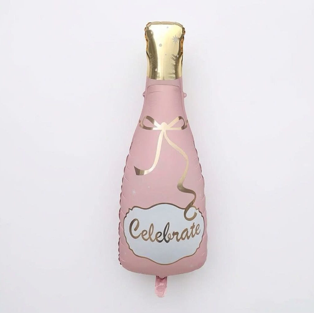 בלון מיילר בקבוק שמפנייה ורוד בייבי celebrate