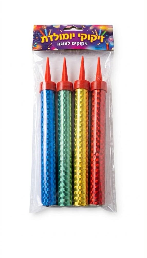 מארז 4 זיקוקים לעוגה 12 ס"מ