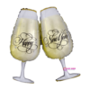 בלון מיילר 30 אינצ׳ Happy new year צמד כוסות שמפנייה