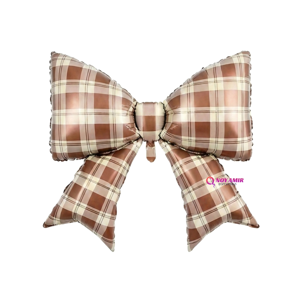 בלון מיילר פפיון משובץ גווני חום 98x75cm