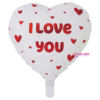 בלון מיילר לב 18 אינץ׳ I Love You לבן אדום
